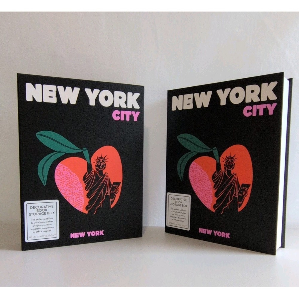 Set Of 2‎ New York City Decorative Faux Book Secret Storage Box 9.8"×7.5"×1.8"